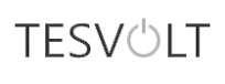 Logo Tesvolt Grau 8 grau-schwarzes Wortbildmarkenlogo TESTVOLT